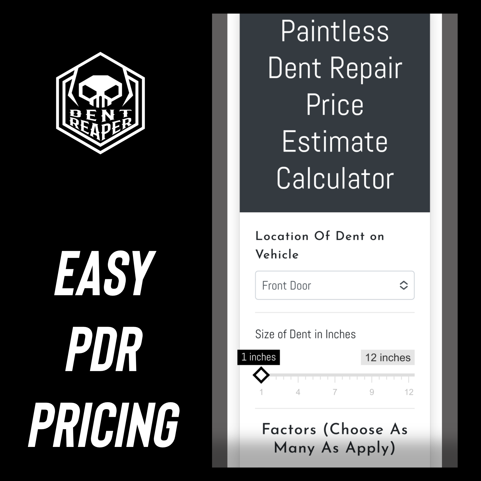 PDR Price Calculator Dent Reaper