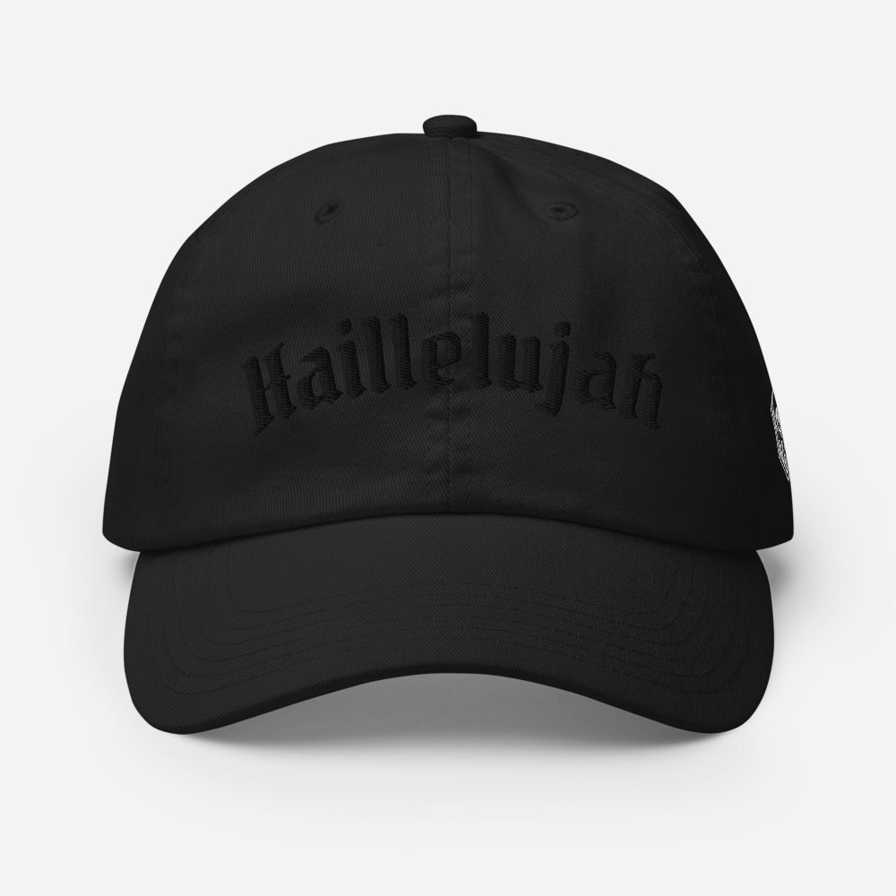 Haillelujah Black Stitch Champion Dad Cap