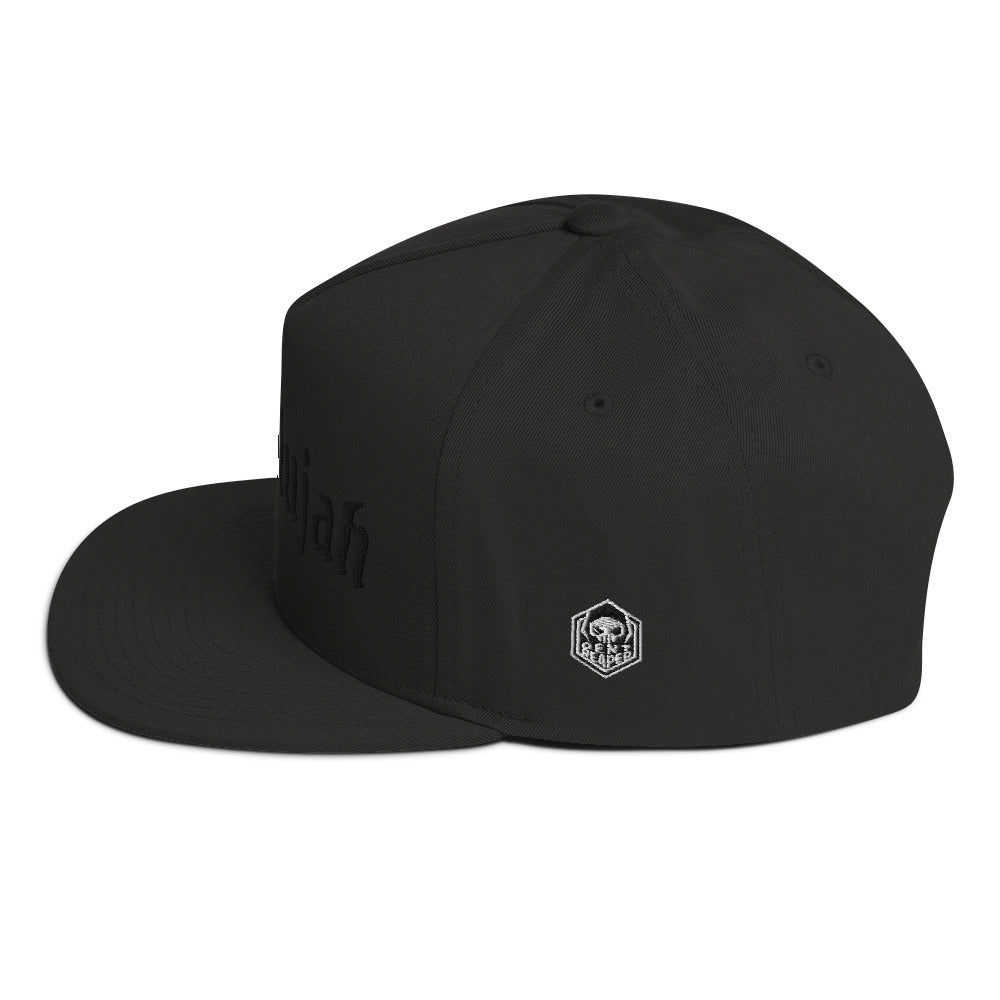 Haillelujah Black Stitch Flat Bill Cap