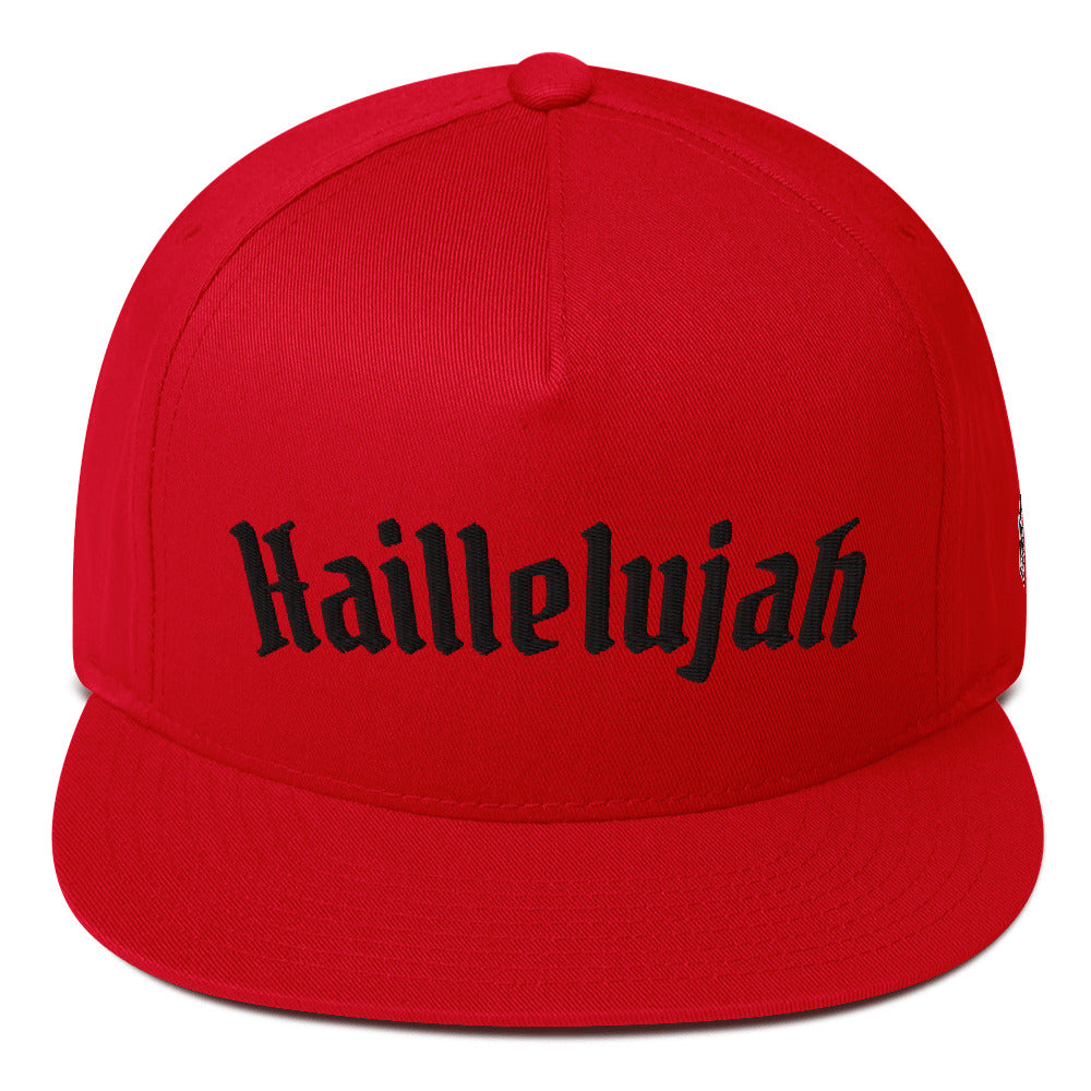 Haillelujah Black Stitch Flat Bill Cap