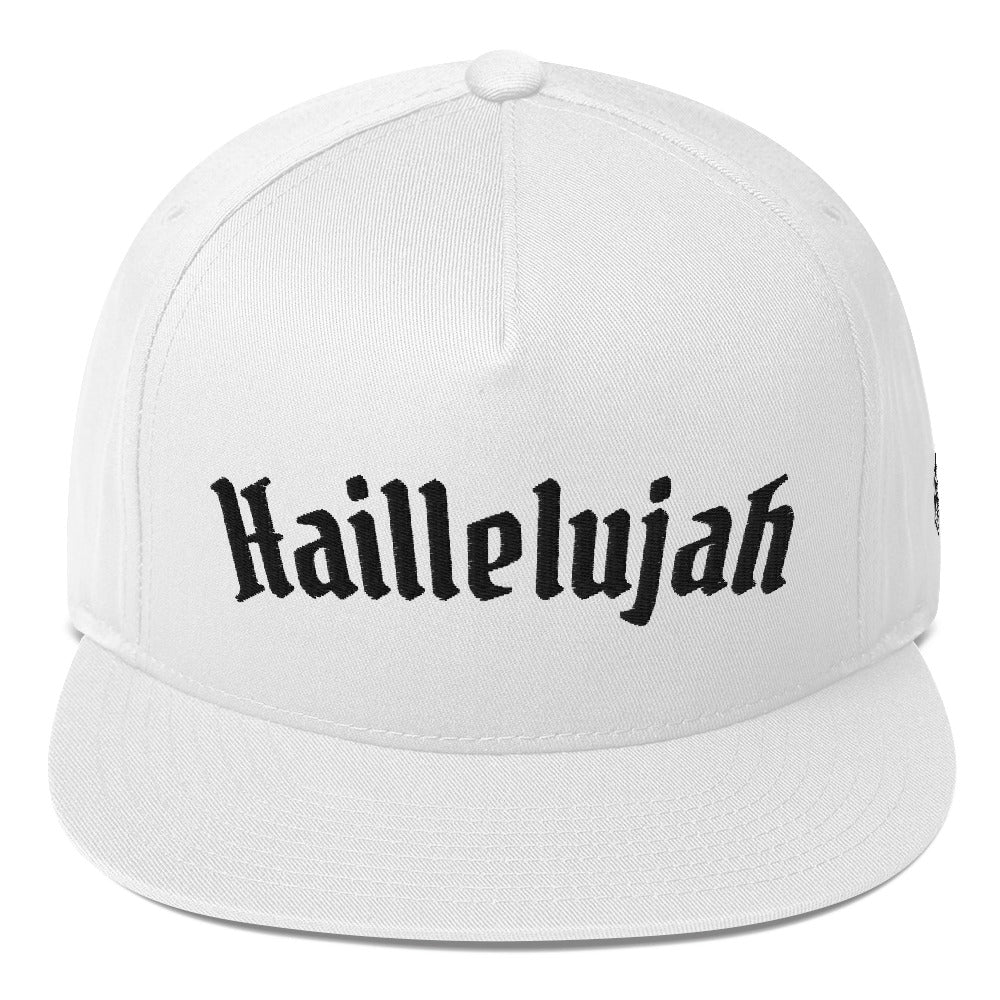 Haillelujah Black Stitch Flat Bill Cap